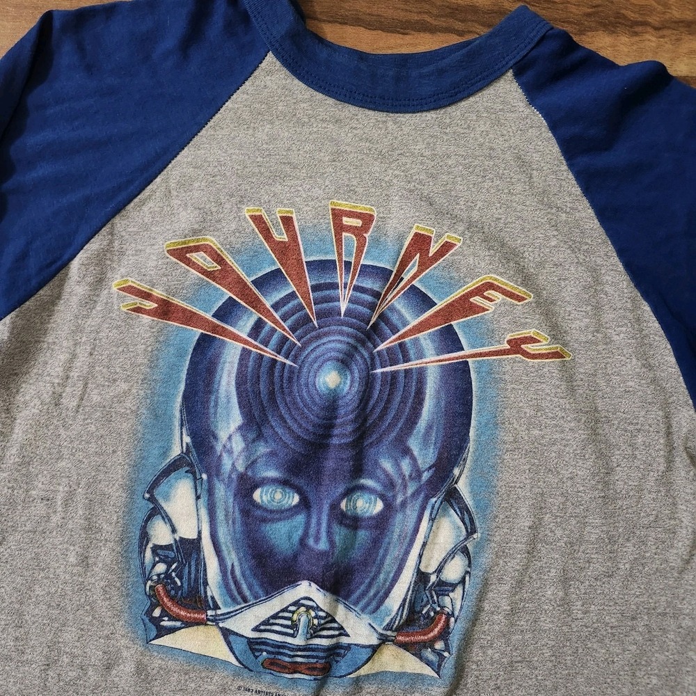 Vintage 1983 Journey Frontiers World Tour Raglan Paper Thin Jersey Shirt Large